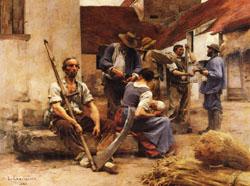 Leon Lhermitte Harvesters's Country Spain oil painting art